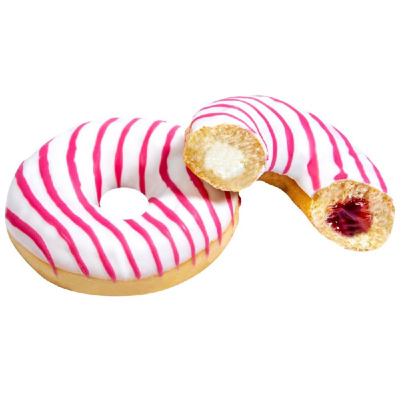 Фото Донат малина-сливочный сыр